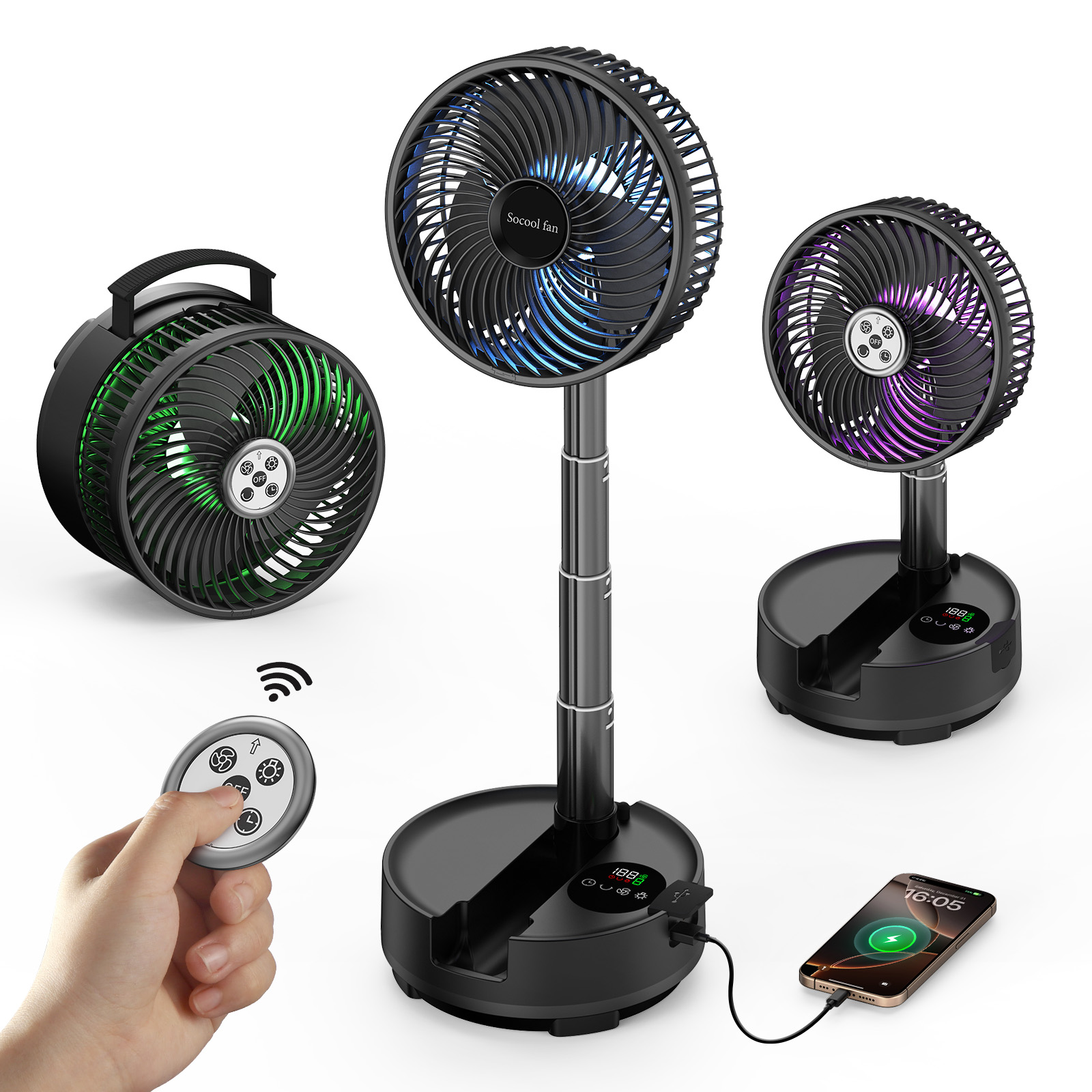 Renewable Energy Game - Socool 20000mAh Portable Folding Fan 8