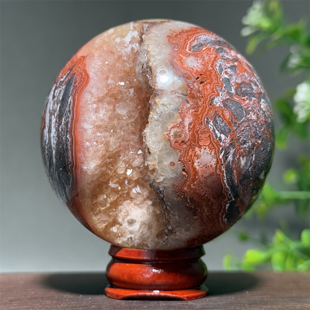 Renewable Energy Resources - Natural Mexican Agate Mineral Quartz Ball